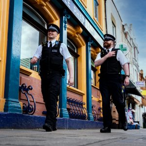 Two police officers walking